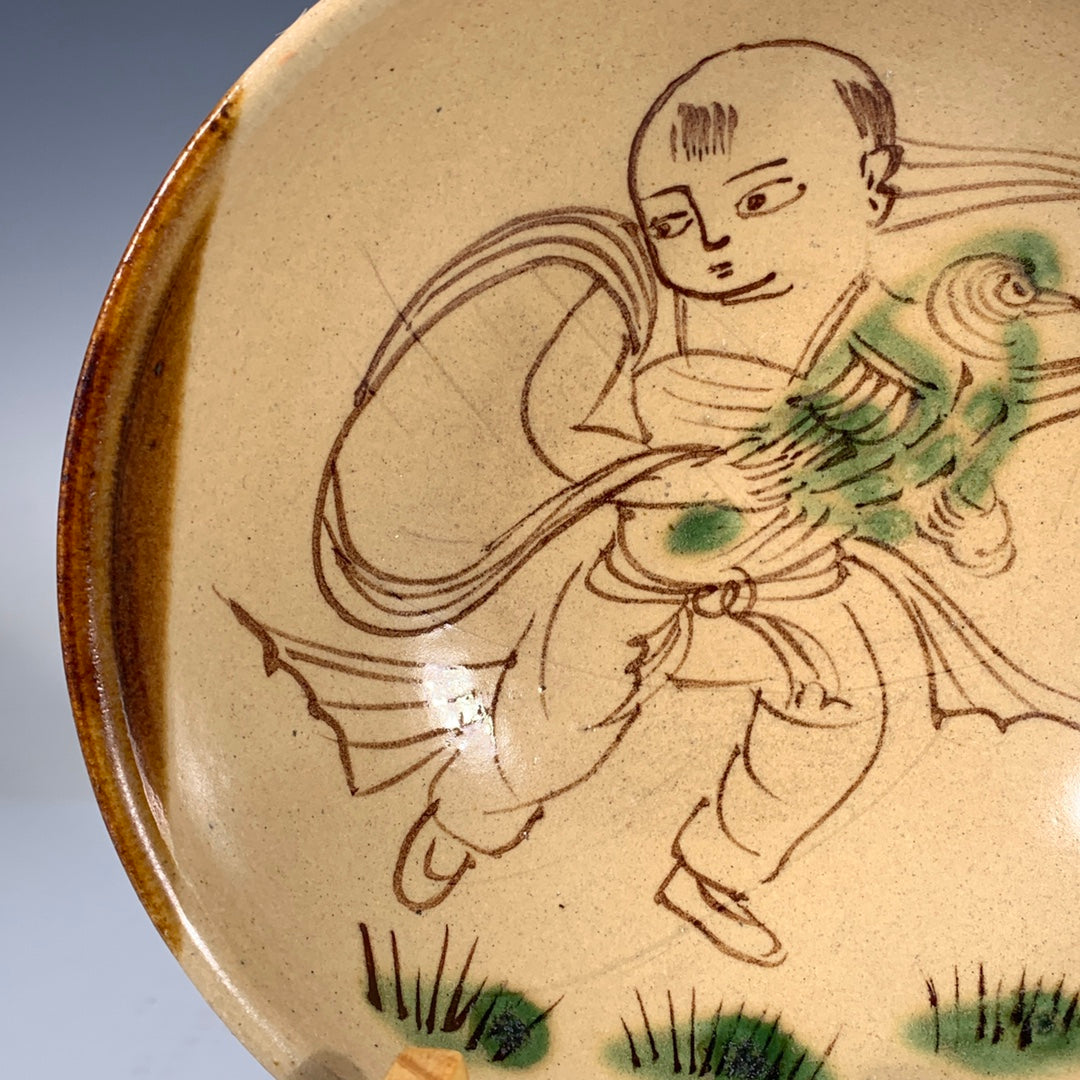Ancient China Antique Tang Dynasty Changsha Kiln Pottery Bowls Child Pattern Bowls