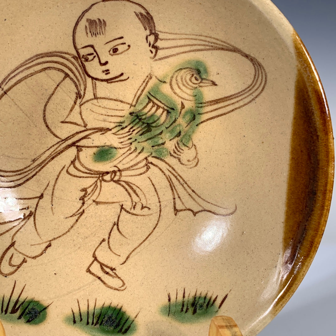 Ancient China Antique Tang Dynasty Changsha Kiln Pottery Bowls Child Pattern Bowls