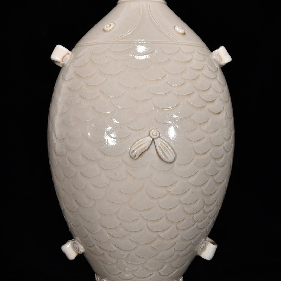 Ancient China Antique Song Dynasty Ding Kiln Porcelain Fish Figure Vases
