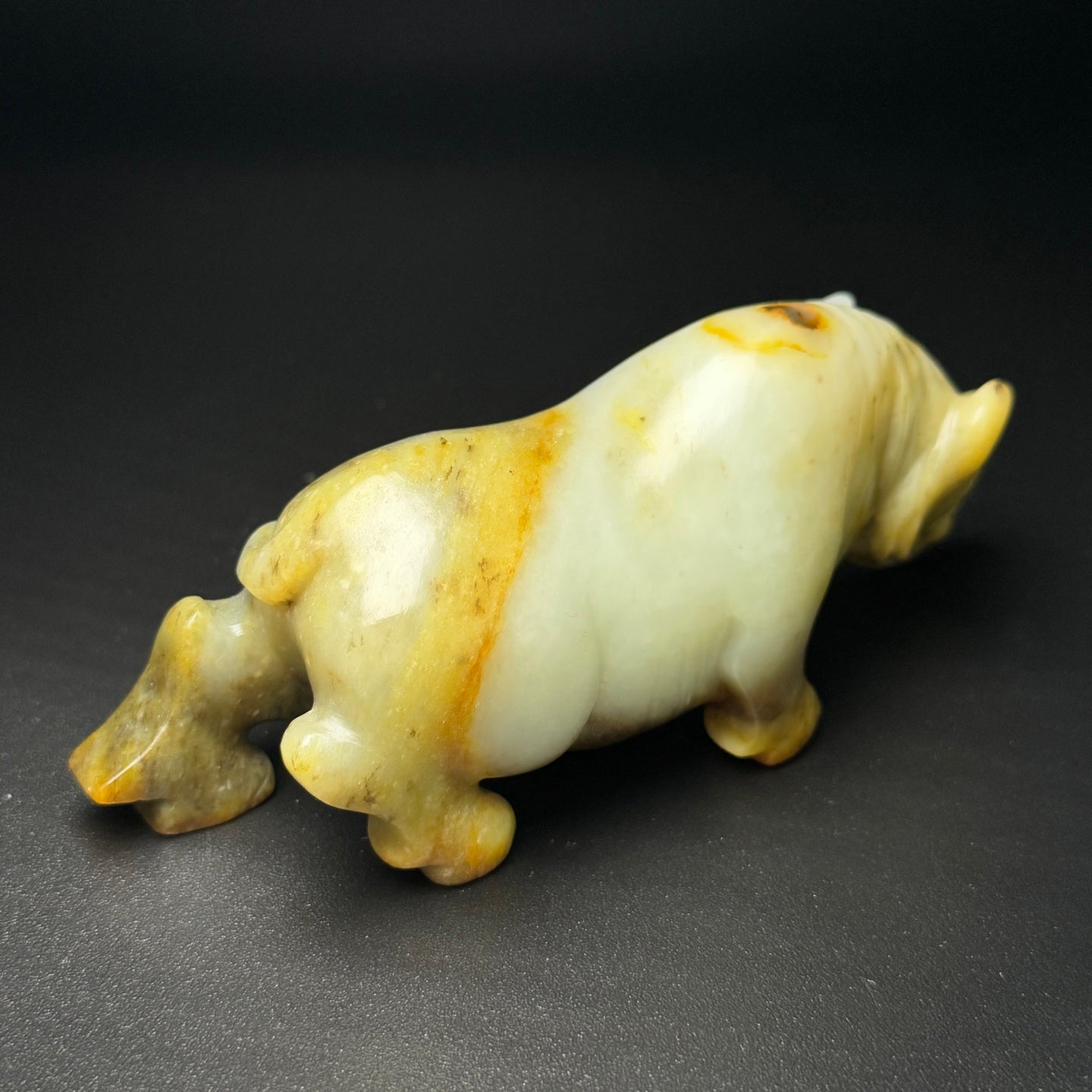 Ancient China Antique Han Dynasty Hetian Ancient Jade Carved Statue Jade Rhinoceros