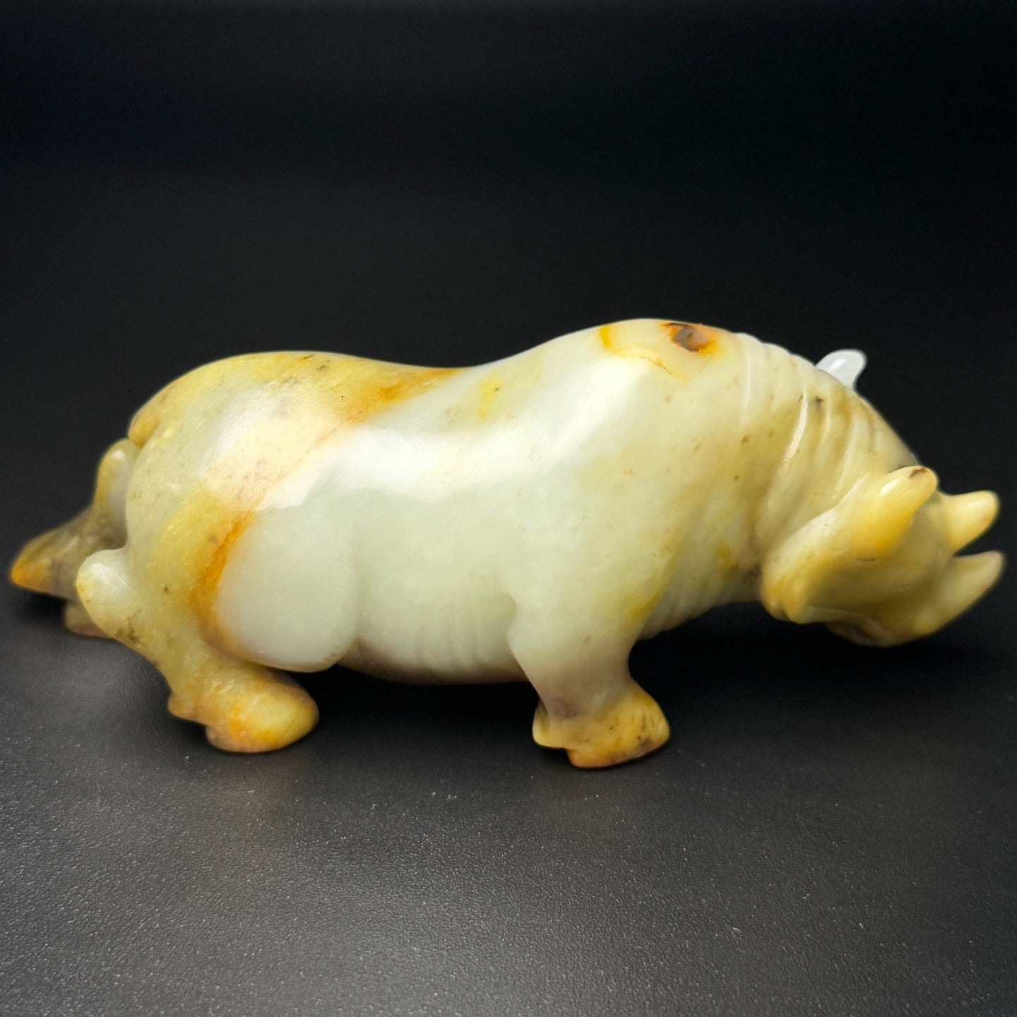 Ancient China Antique Han Dynasty Hetian Ancient Jade Carved Statue Jade Rhinoceros