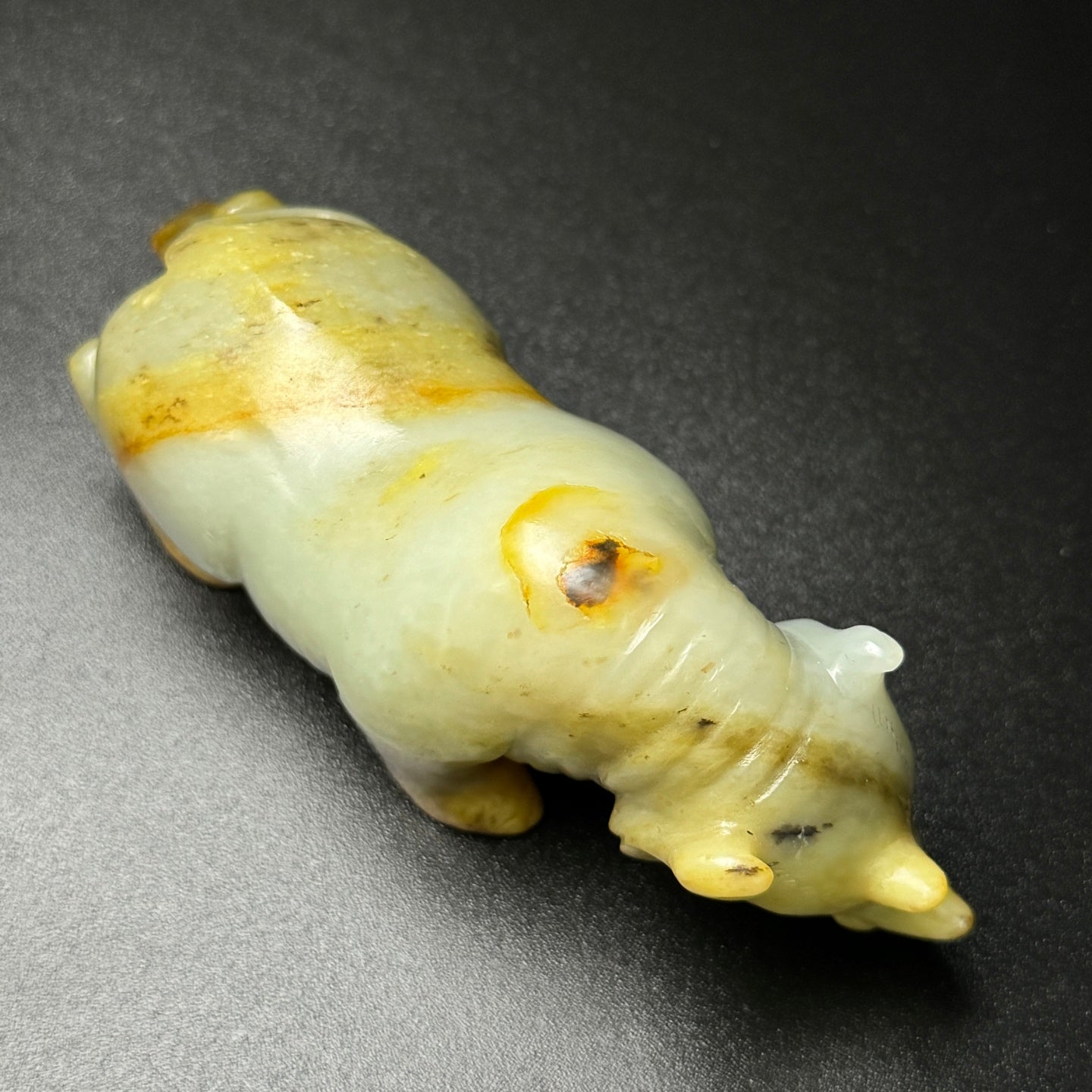 Ancient China Antique Han Dynasty Hetian Ancient Jade Carved Statue Jade Rhinoceros