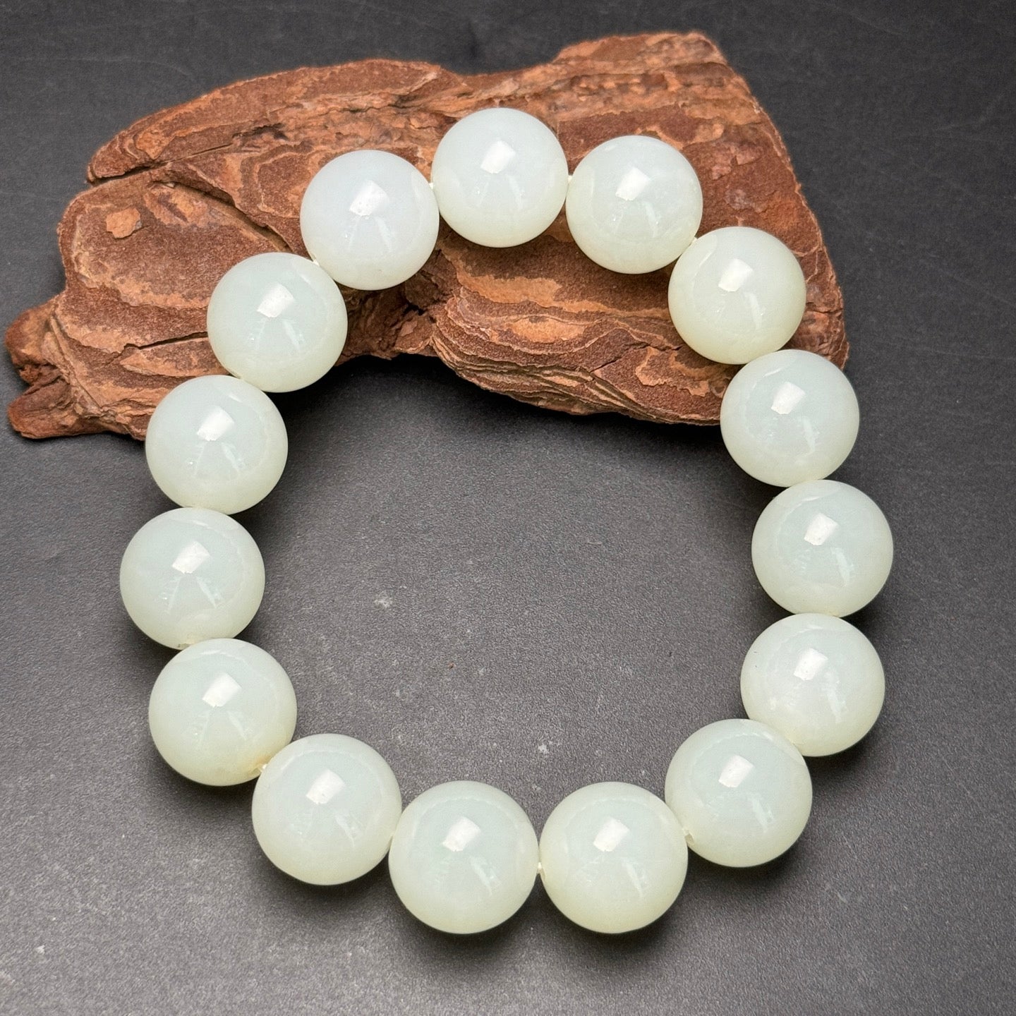 Ancient China Antique Qing Dynasty Hetian Ancient Jade Carved Bead Jade Bracelets