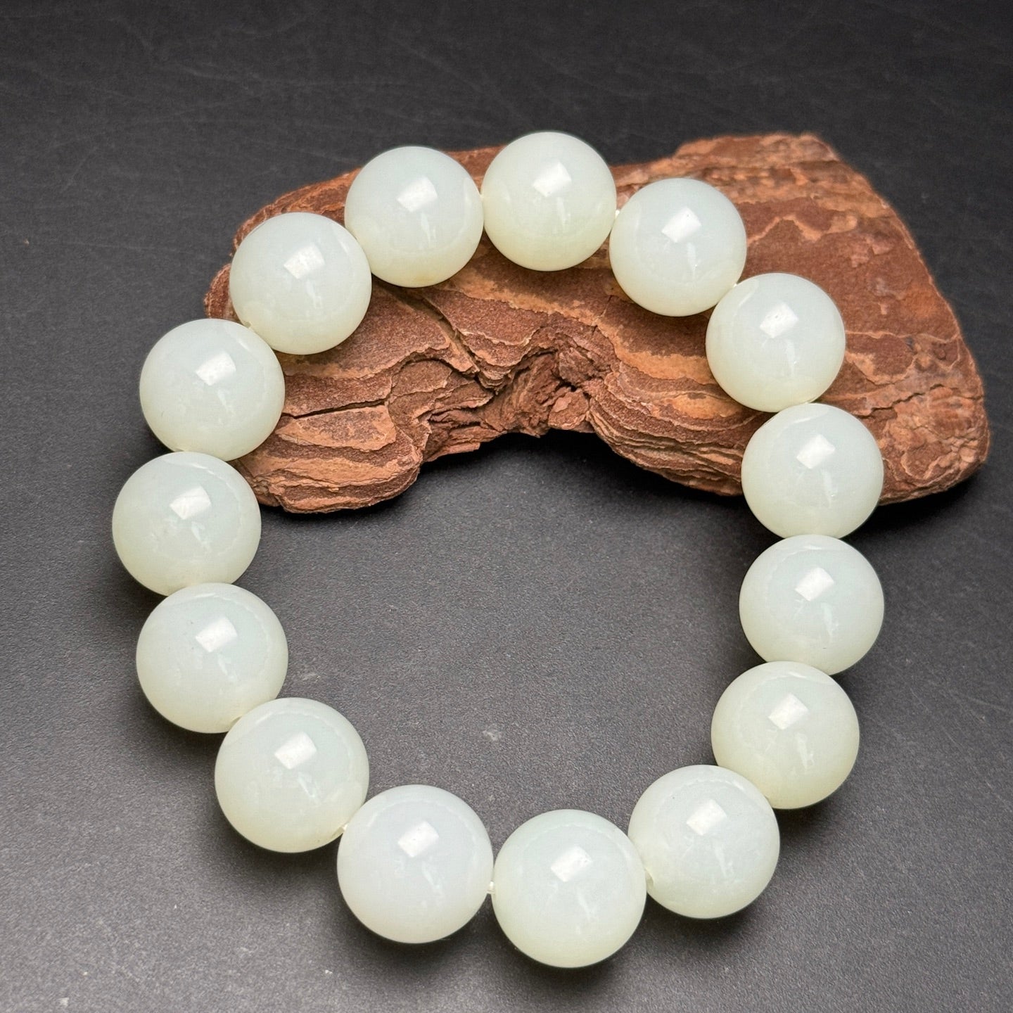 Ancient China Antique Qing Dynasty Hetian Ancient Jade Carved Bead Jade Bracelets