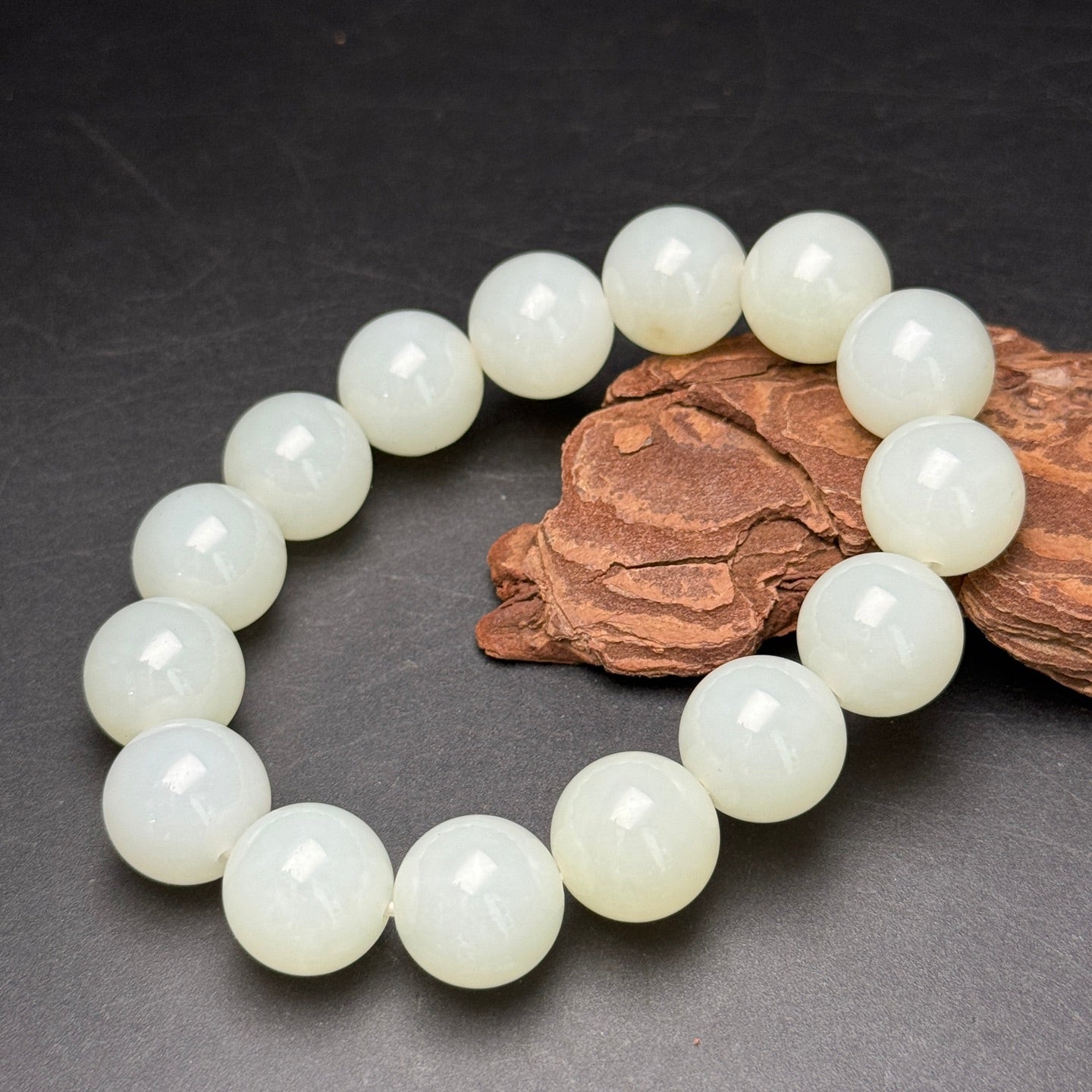 Ancient China Antique Qing Dynasty Hetian Ancient Jade Carved Bead Jade Bracelets