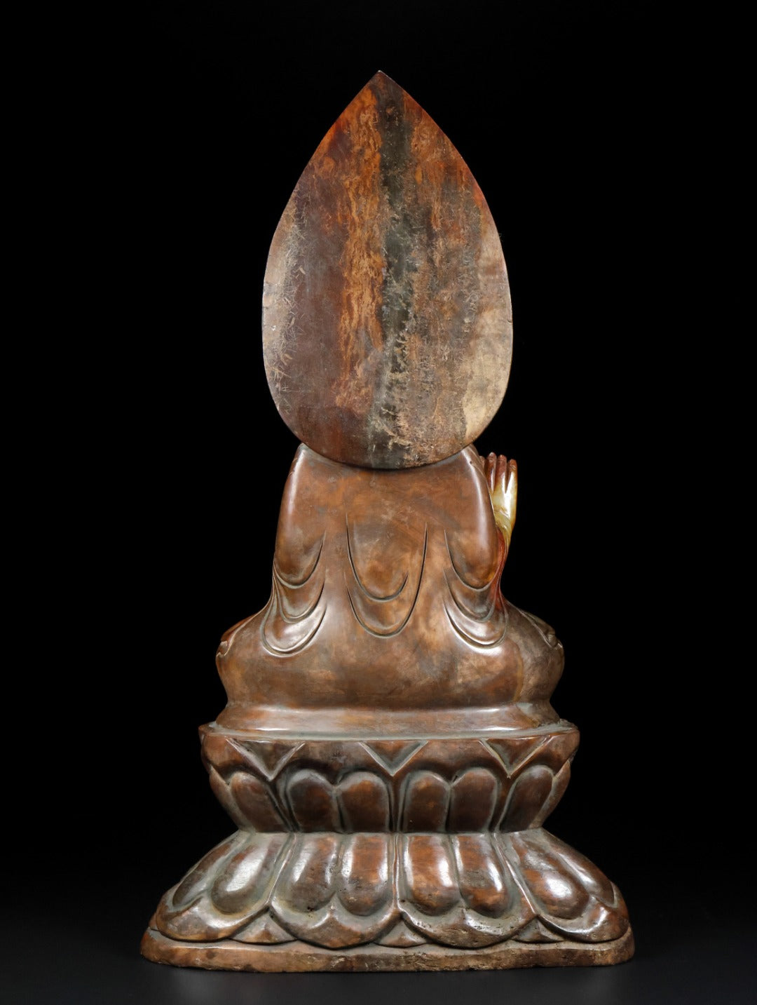 Ancient China Antique Tang Dynasty Hetian Ancient Jade Carved Statue Buddha Jade Buddha