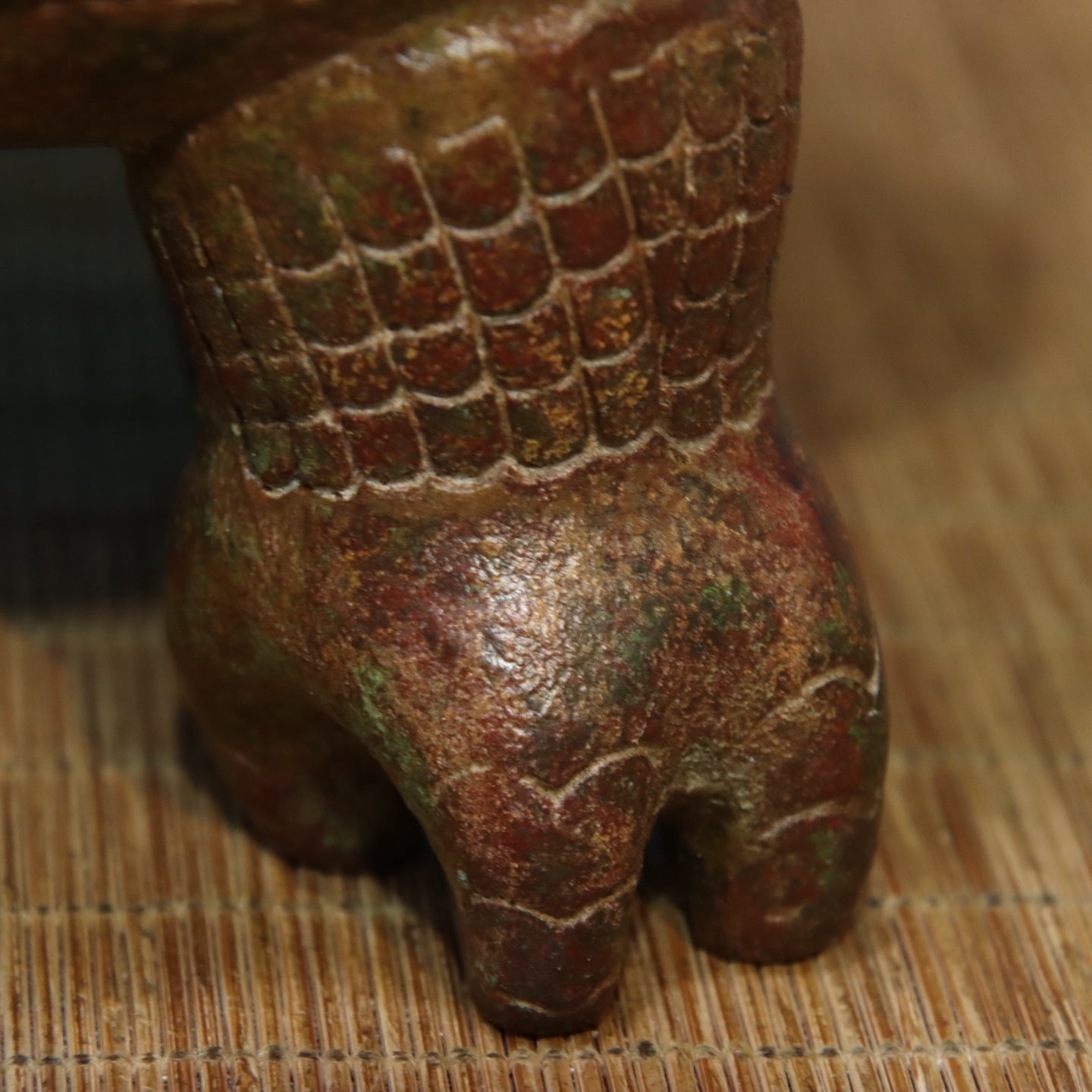 Ancient China Antique Zhou Dynasty Bronze With Inscription God Bird Design Bronze Wine Vessel