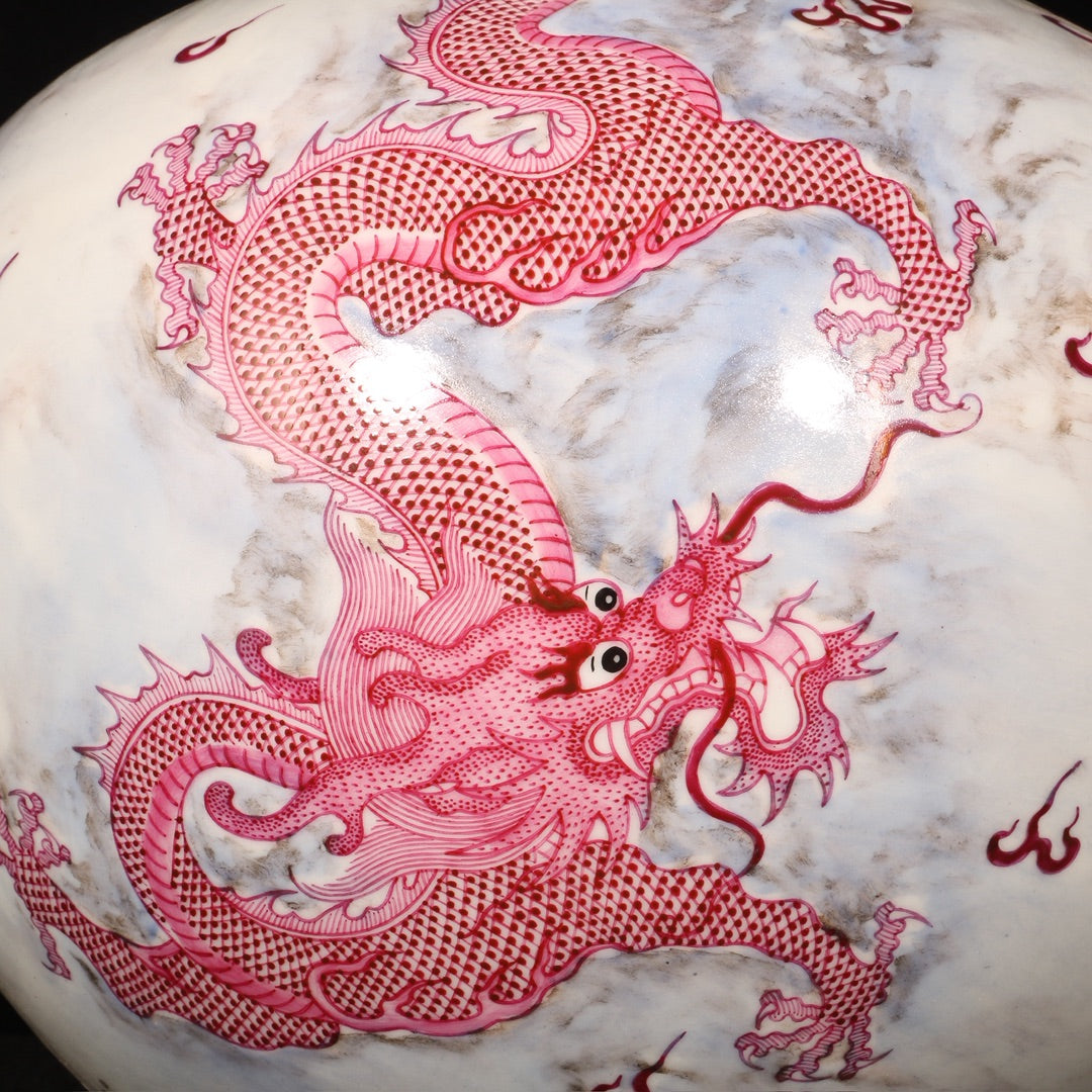 Ancient China Antique Qing Dynasty Yongzheng Emperor Porcelain Dragon Pattern Vases