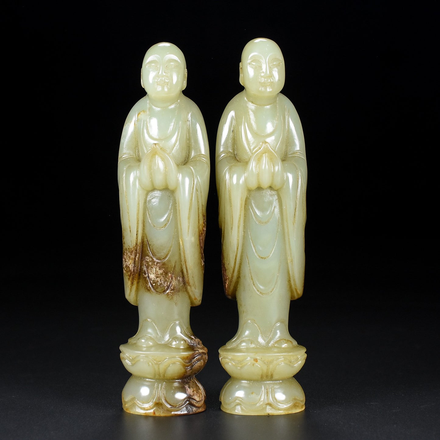 Ancient China Antique Tang Dynasty Hetian Ancient Jade Statue Jade Buddha