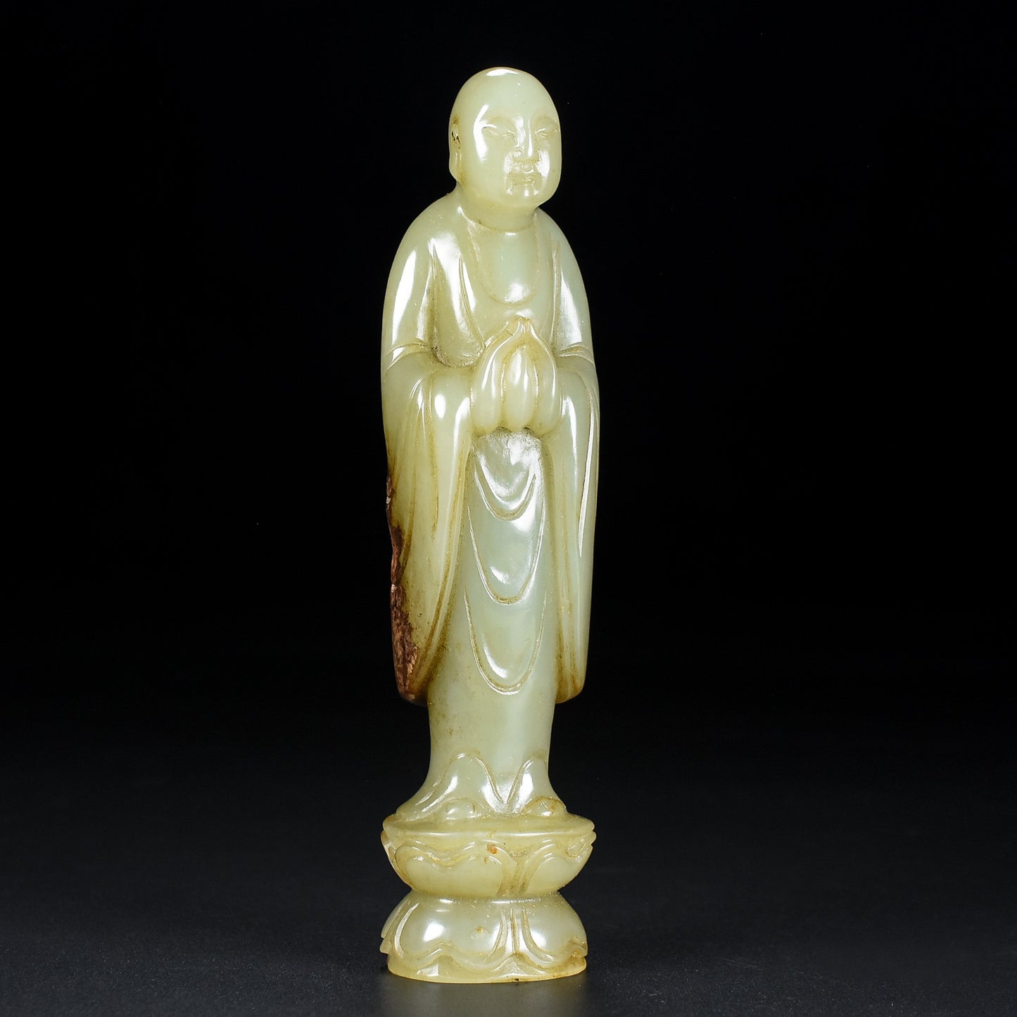 Ancient China Antique Tang Dynasty Hetian Ancient Jade Statue Jade Buddha