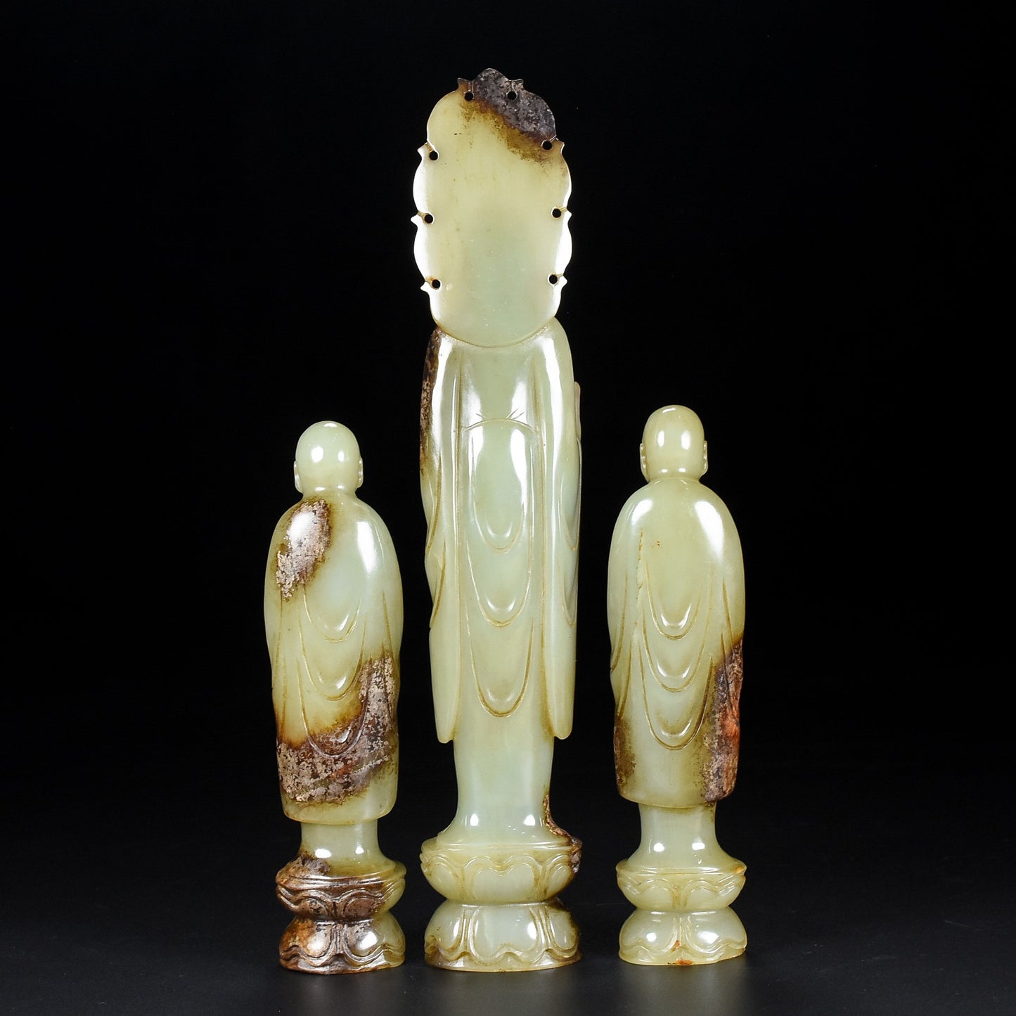 Ancient China Antique Tang Dynasty Hetian Ancient Jade Statue Jade Buddha