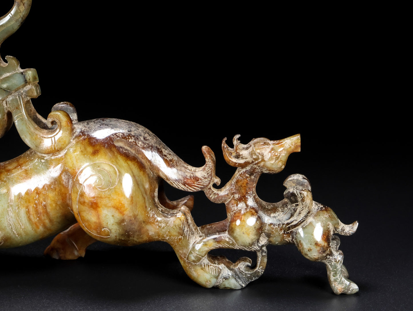 Ancient China Antique Han Dynasty Hetian Ancient Jade Statue Jade Sheep Zun