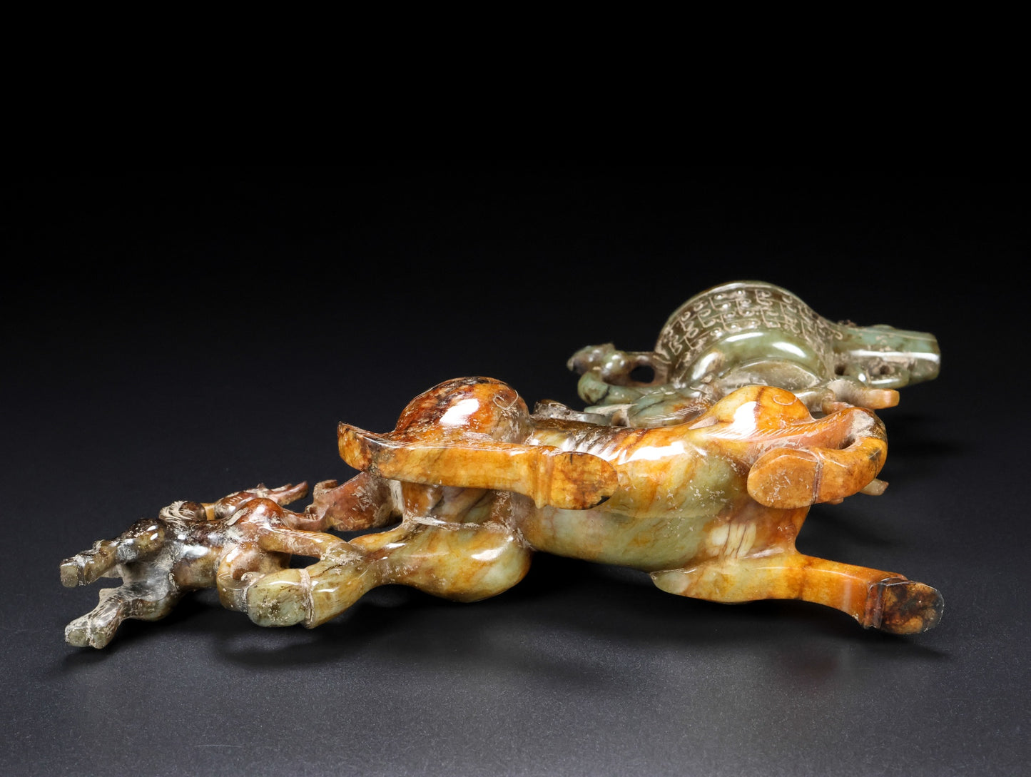 Ancient China Antique Han Dynasty Hetian Ancient Jade Statue Jade Sheep Zun