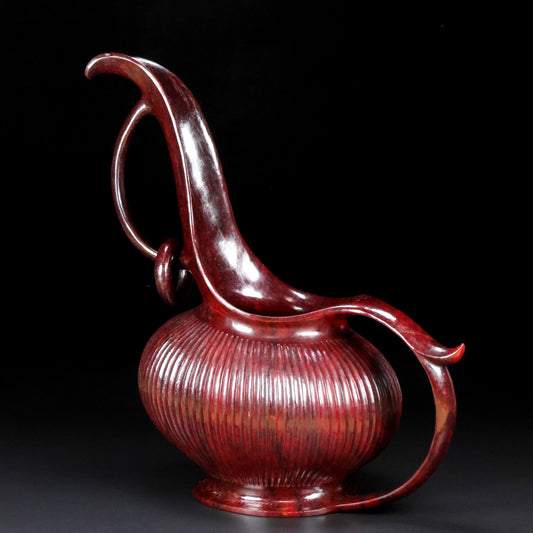 Ancient China Antique Warring States Period Hetian Ancient Jade Statue Wine Vessel