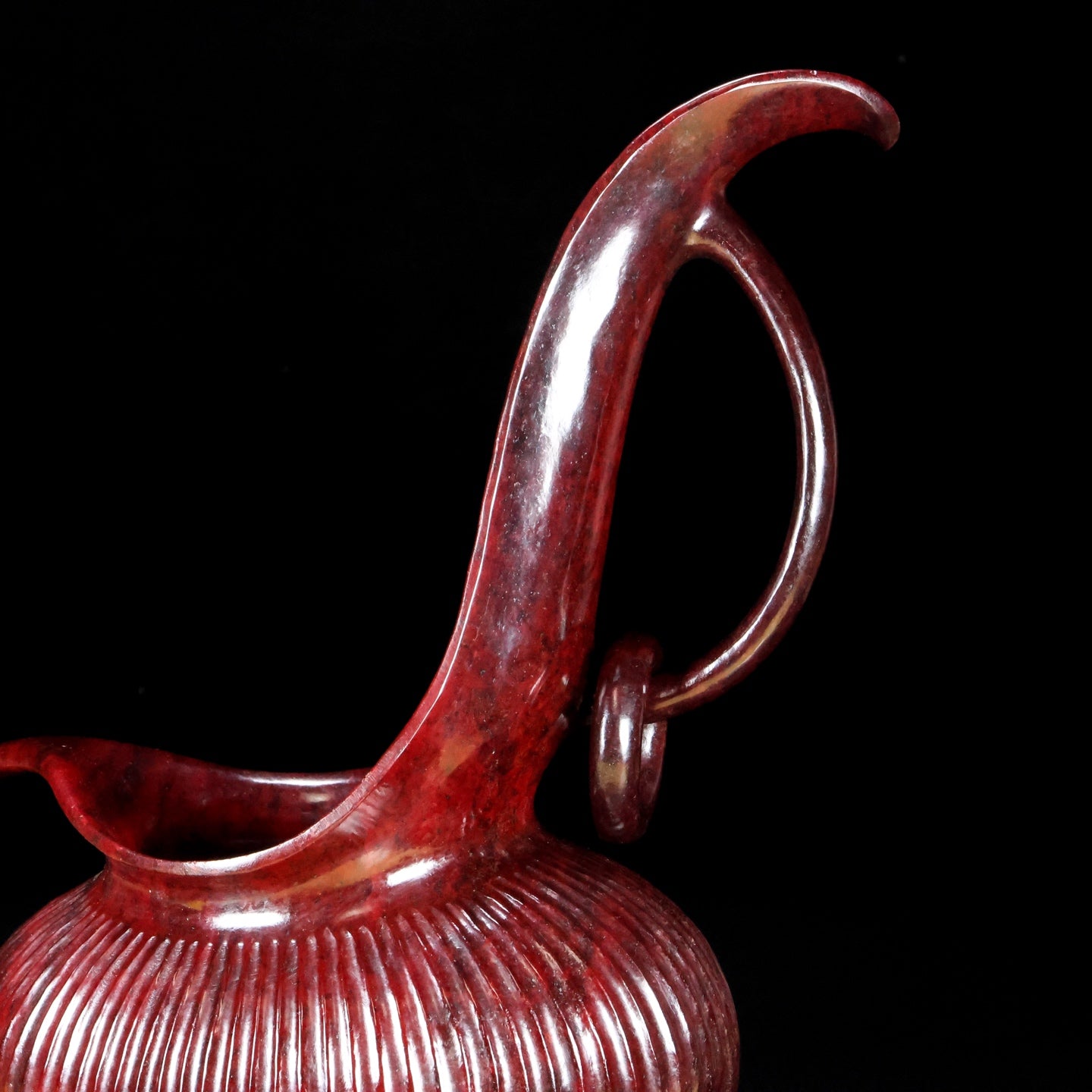 Ancient China Antique Warring States Period Hetian Ancient Jade Statue Wine Vessel