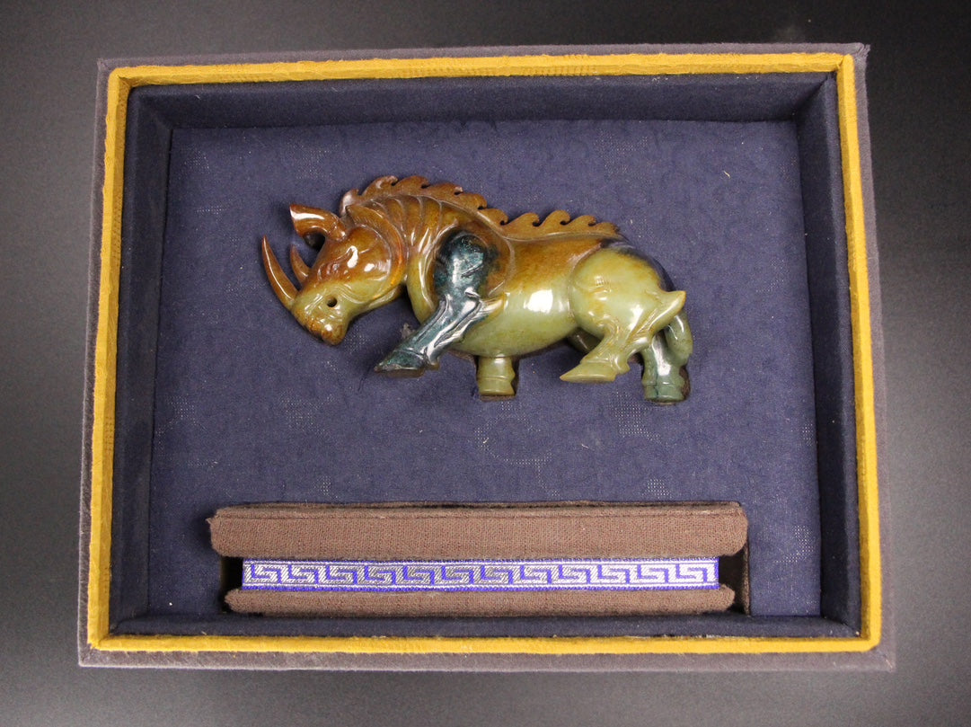 Ancient China Antique Tang Dynasty Hetian Ancient Jade Statue Jade Rhinoceros