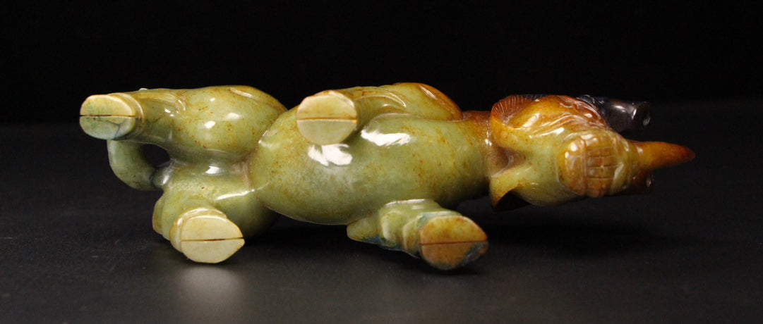 Ancient China Antique Tang Dynasty Hetian Ancient Jade Statue Jade Rhinoceros