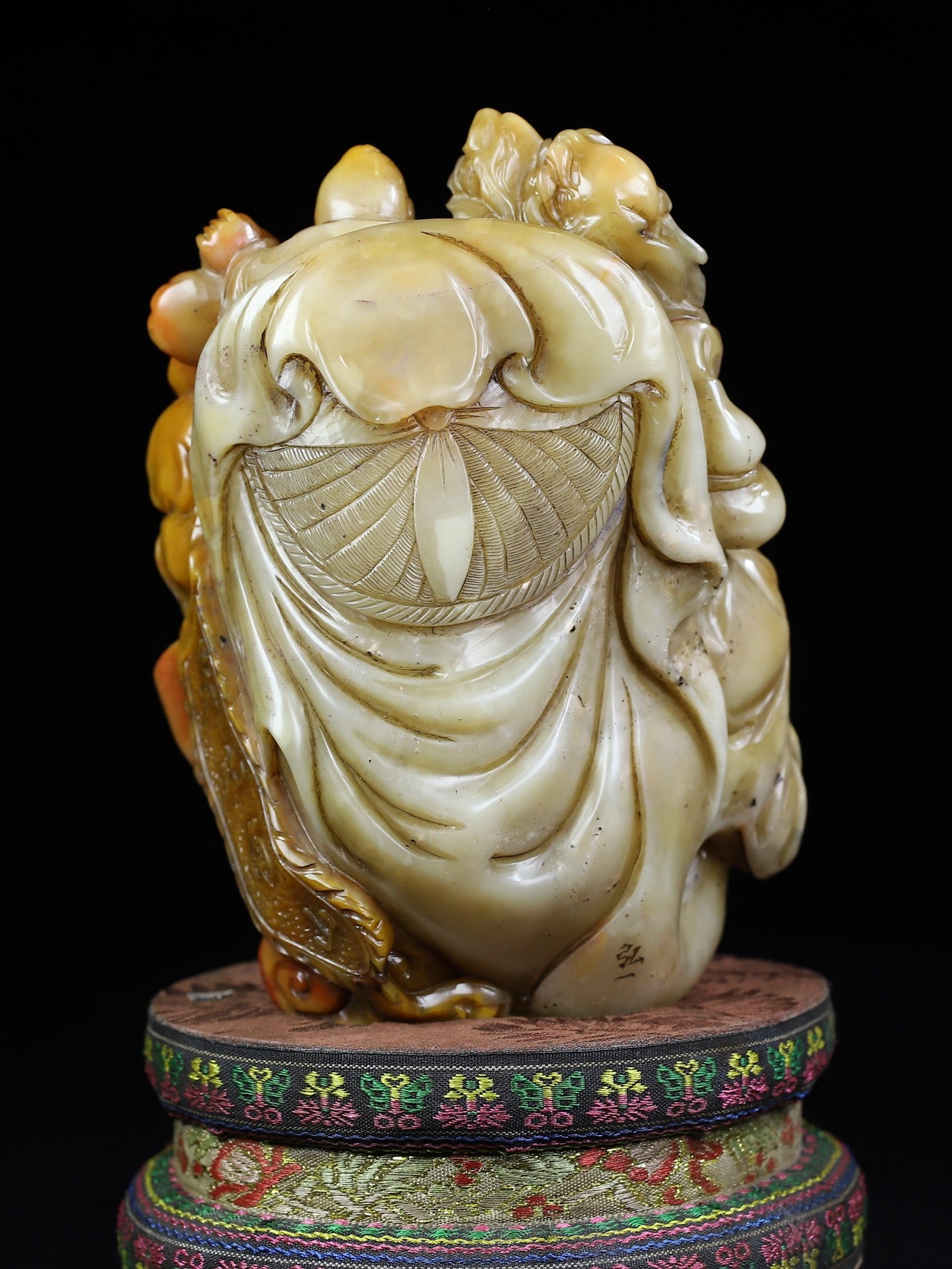 Ancient China Antique Qing Dynasty Shoushan Stone Statue Shouxing God of longevity