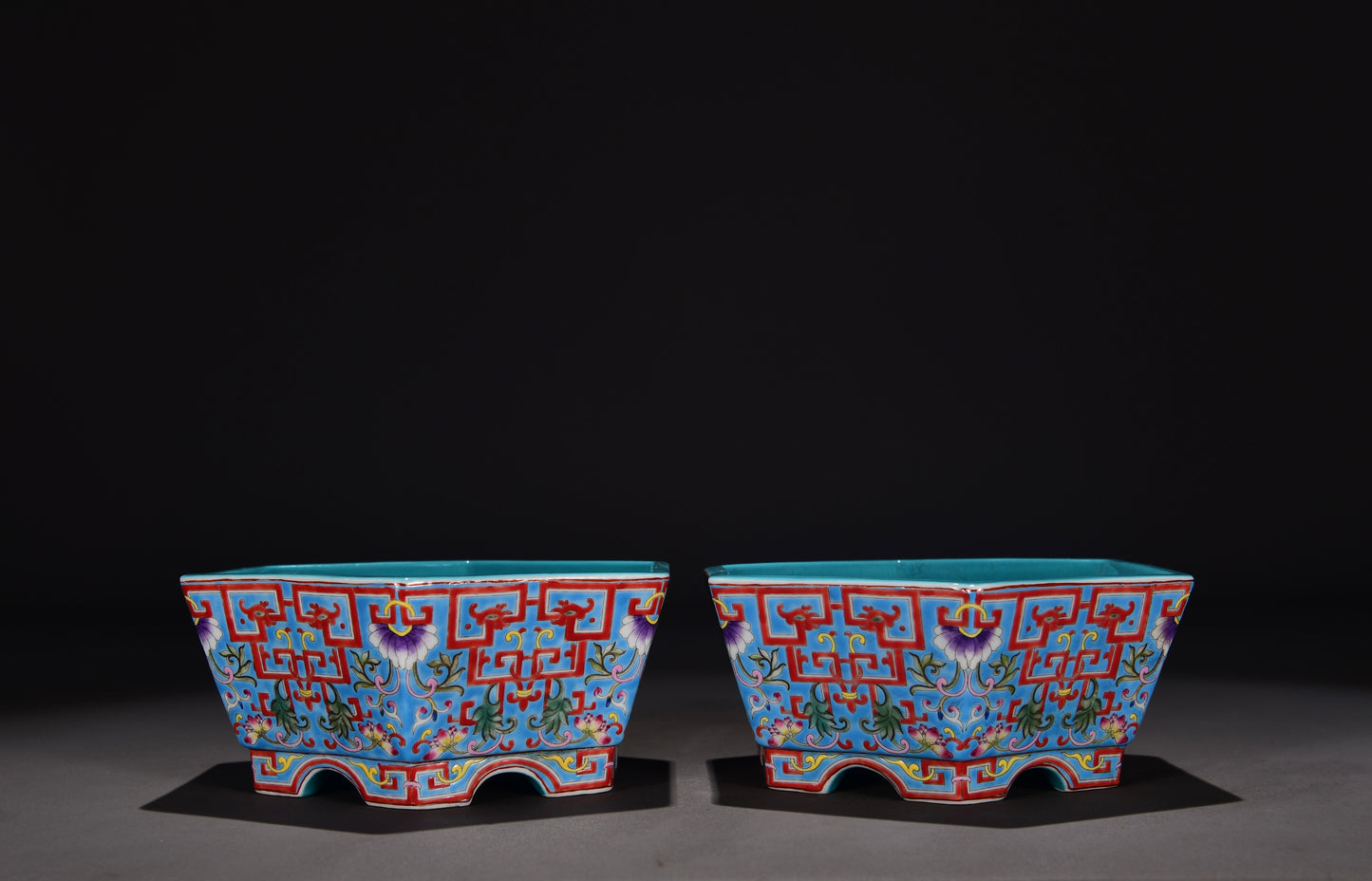 Ancient China Antique 1644–1912 Qing Dynasty Qianlong Porcelain Dragon Pattern Floral Brush Washers