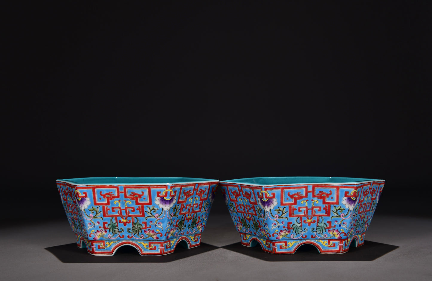 Ancient China Antique 1644–1912 Qing Dynasty Qianlong Porcelain Dragon Pattern Floral Brush Washers