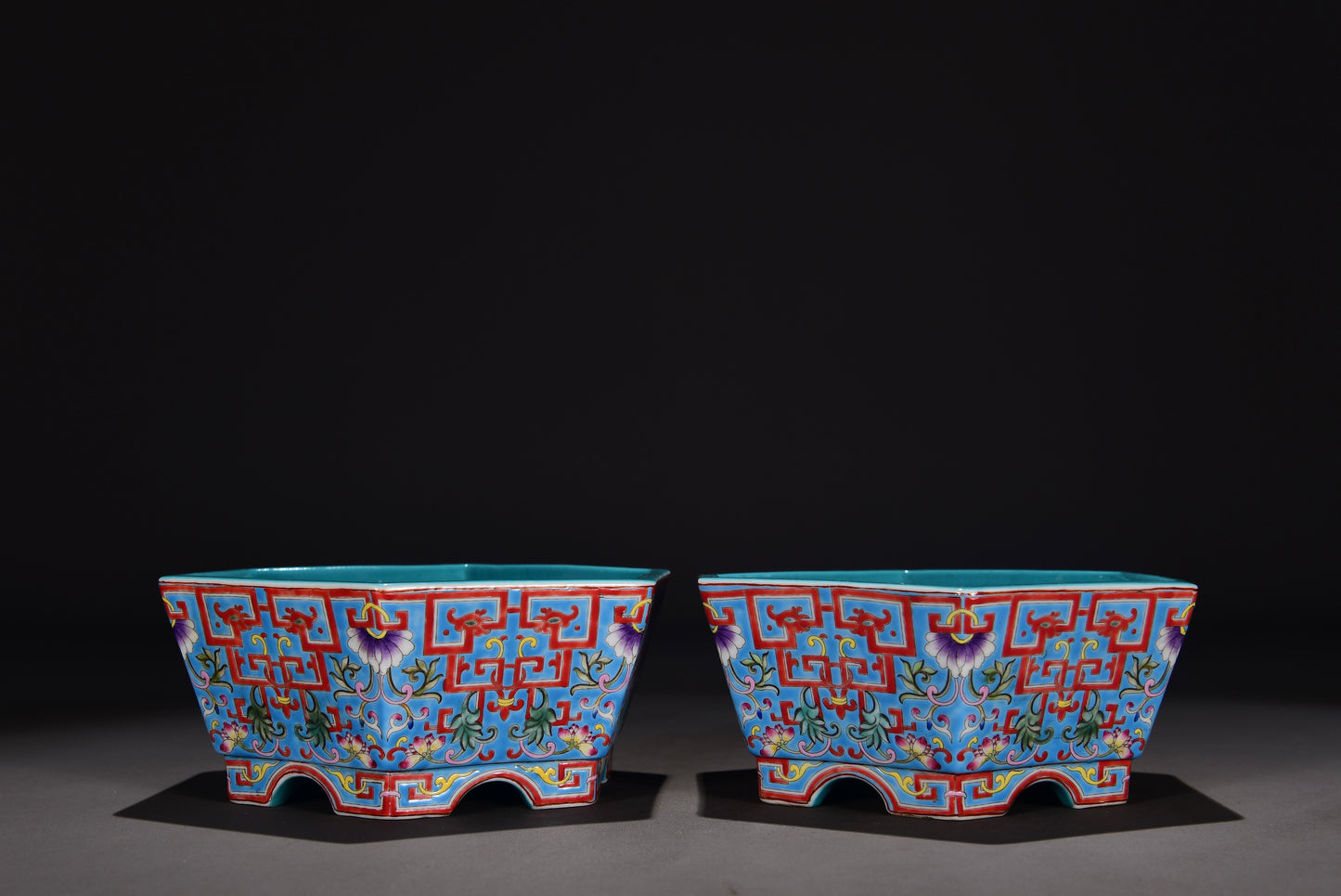 Ancient China Antique 1644–1912 Qing Dynasty Qianlong Porcelain Dragon Pattern Floral Brush Washers